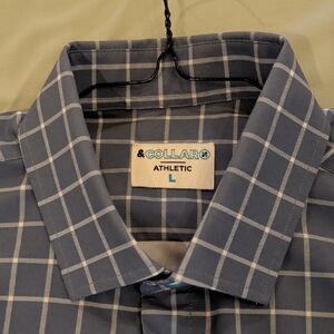 &Collar Athletic Fit Performance Men's Sz Large 4-way Stretch Dress Shirt